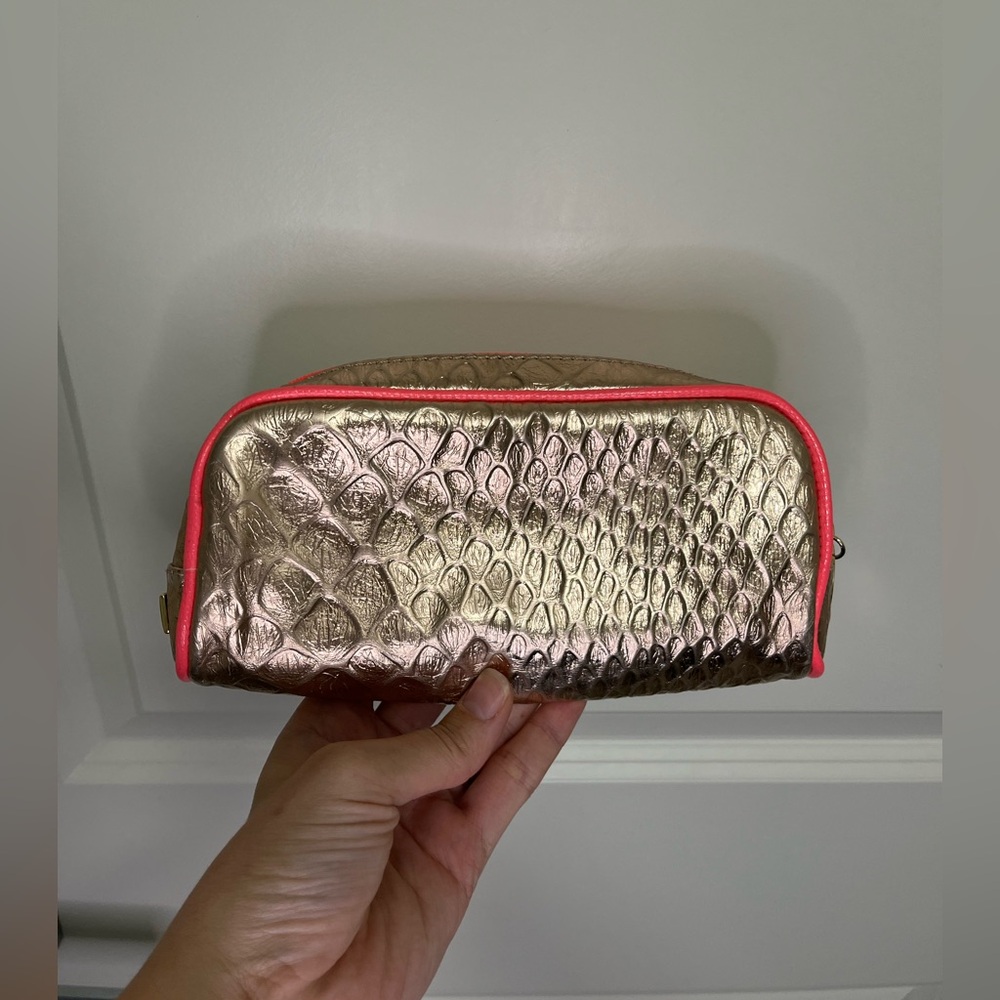 Deux Lux Gold Textured Women's Bag/Cosmetic Bag
